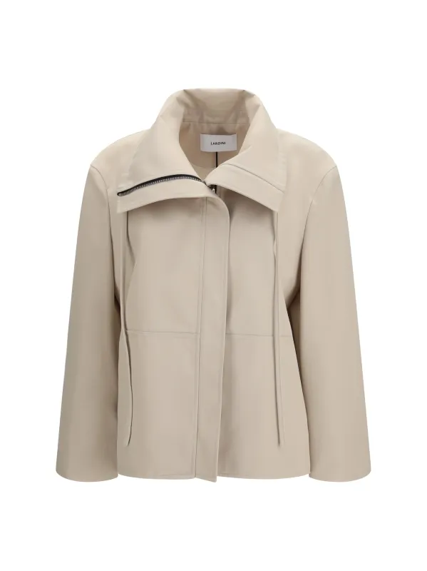 High-Neck Jacket Beige made by Lardini