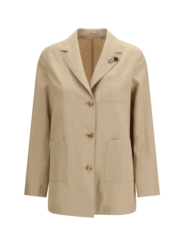 Jacket Wool-Cotton Beige made by Lardini