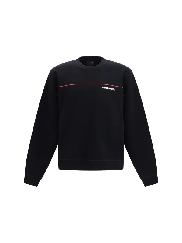 Sweatshirt Cotton Crew Neck Black made by DSQUARED2