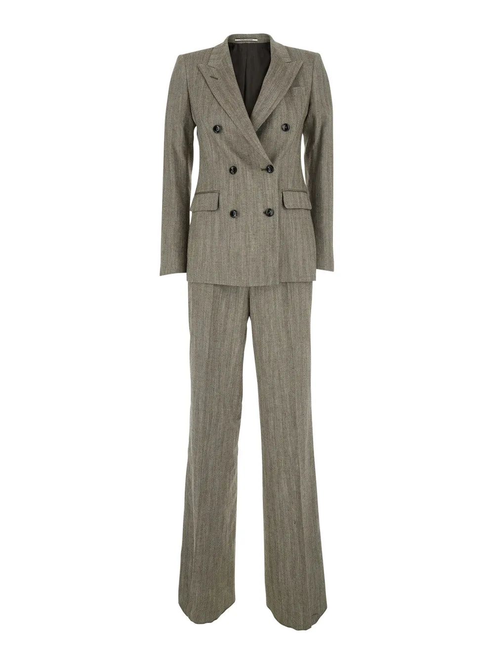 Women's Double-Breasted Suit, Grey Linen Blend sold by Zulily