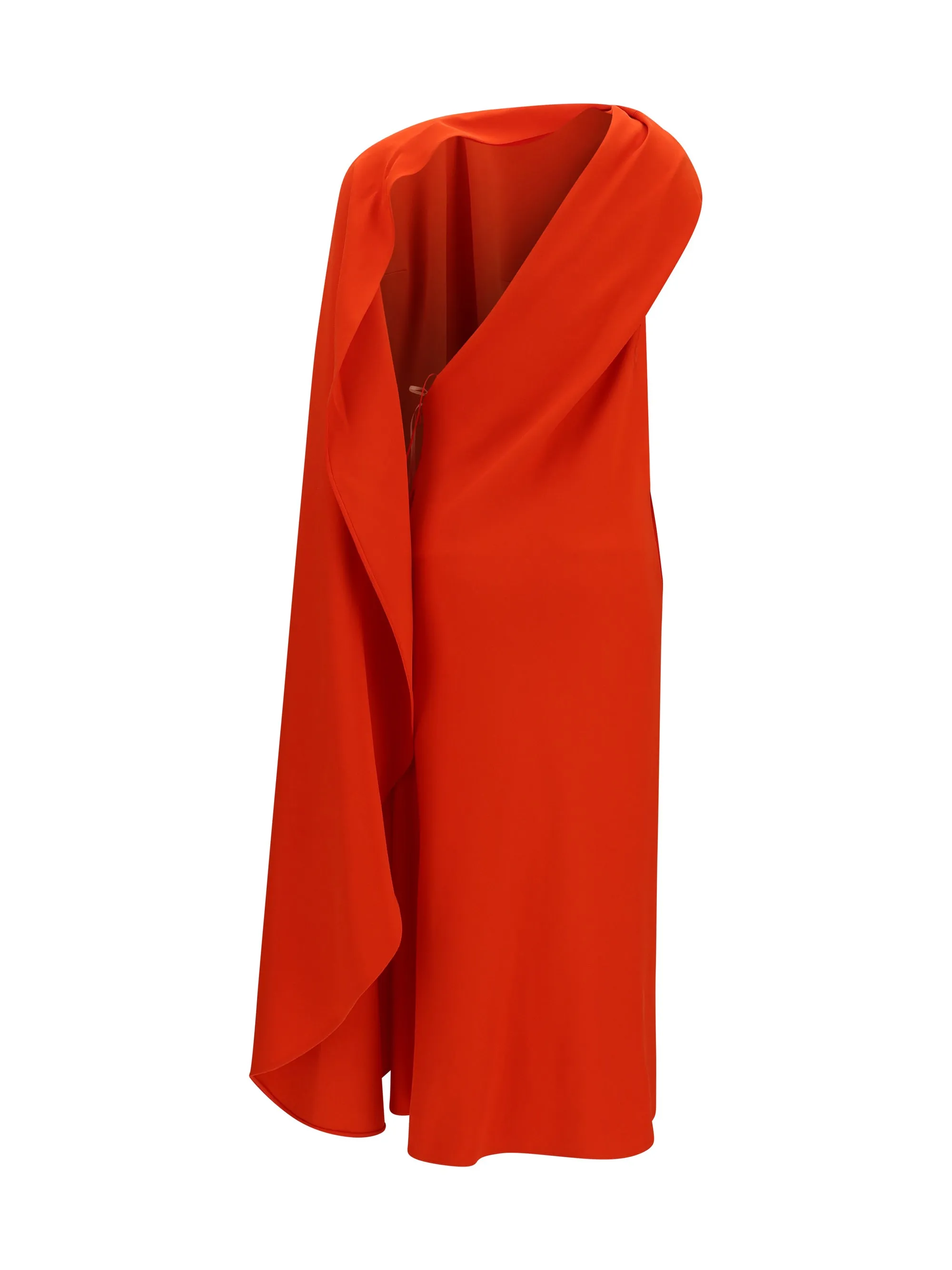 Maxi Dress Draped Silk Sunset Red sold by Zulily product image thumbnail 3