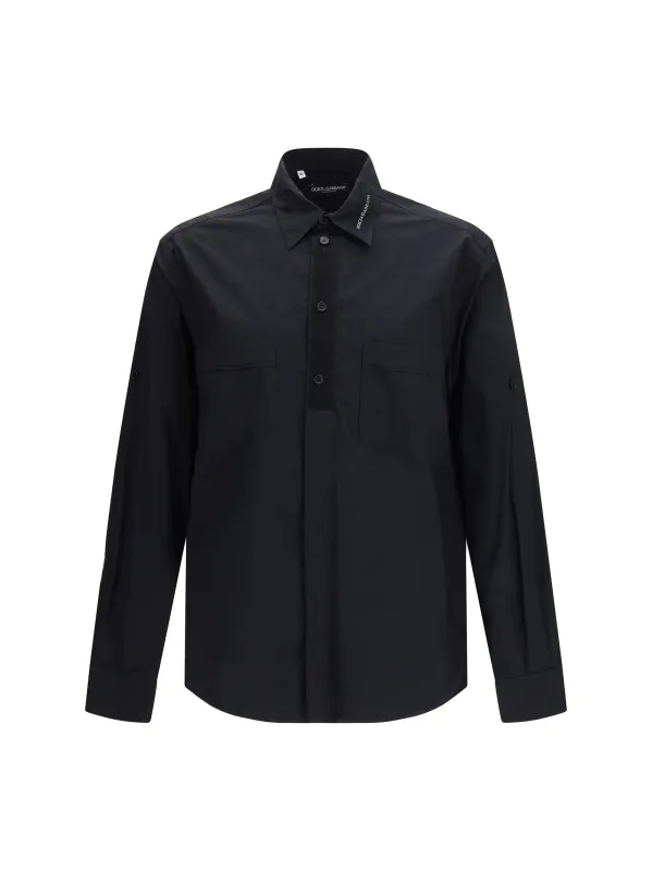 Cotton Shirt With Pockets Black made by Dolce & Gabanna