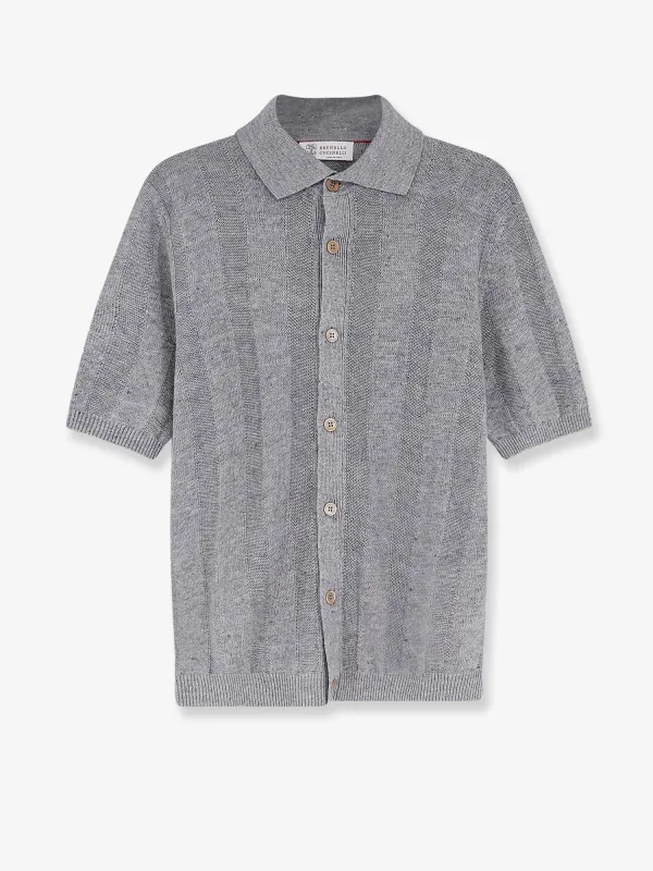 Cardigan Linen-Cotton Grey made by Brunello Cucinelli