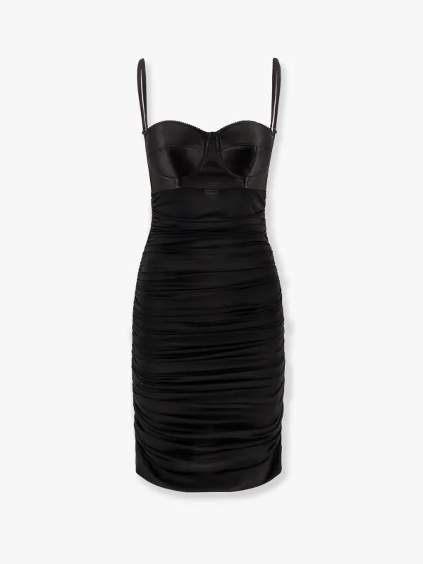 Dress With Bra Detail Black made by Dolce & Gabanna