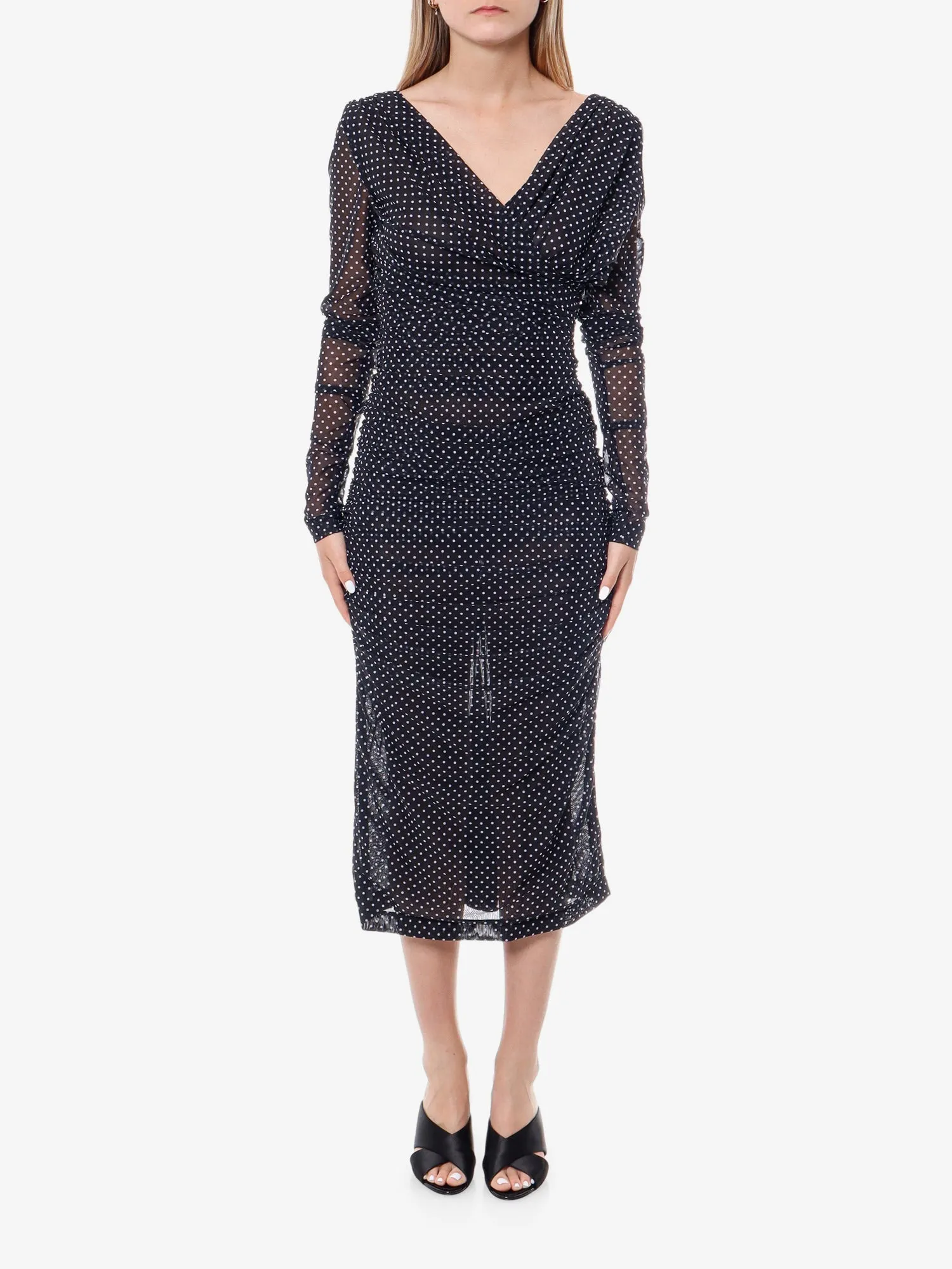 Dress Draped Polka-Dot Black sold by Zulily product image thumbnail 3