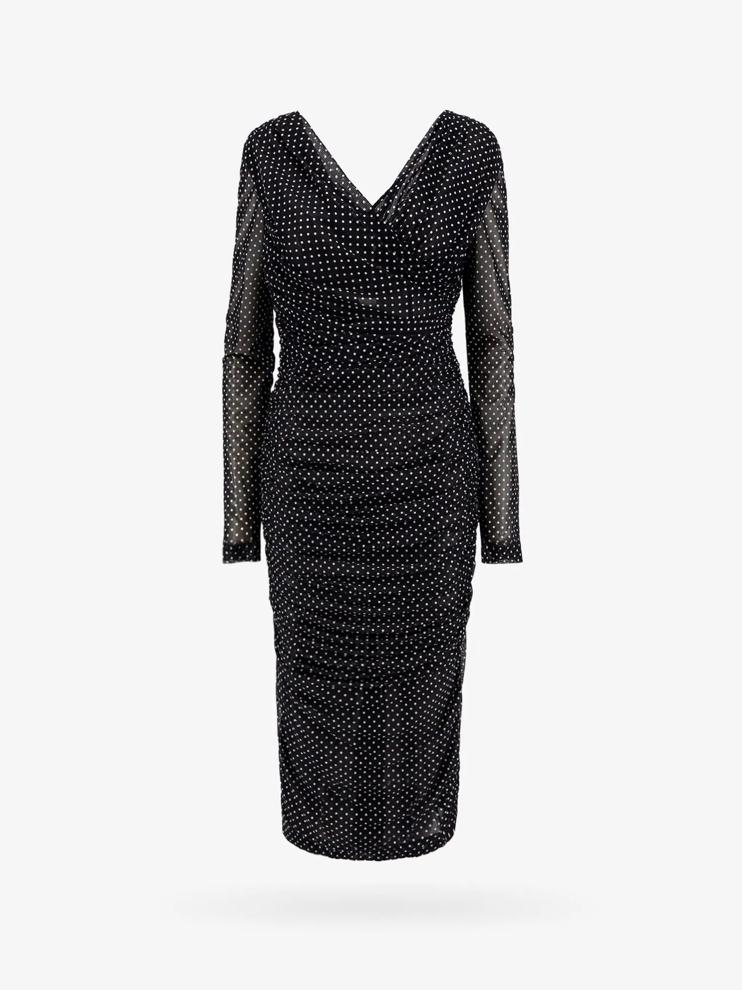 Dress Draped Polka-Dot Black sold by Zulily