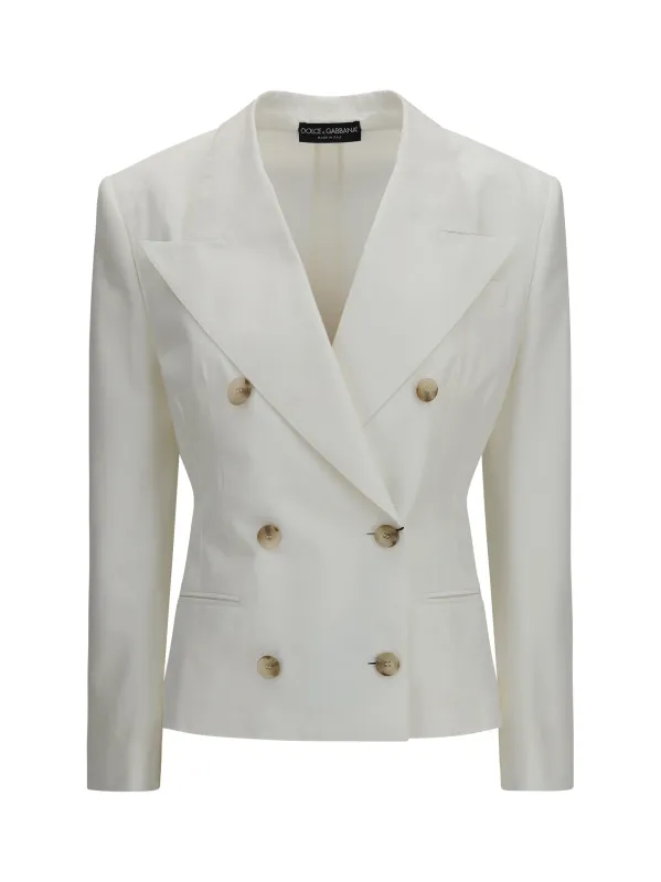 Double-Breasted Blazer Optical White made by Dolce & Gabanna