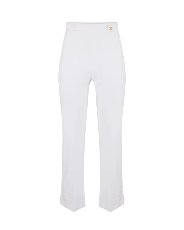 Trousers Doppio Crepe Ivory made by Elisabetta Franchi