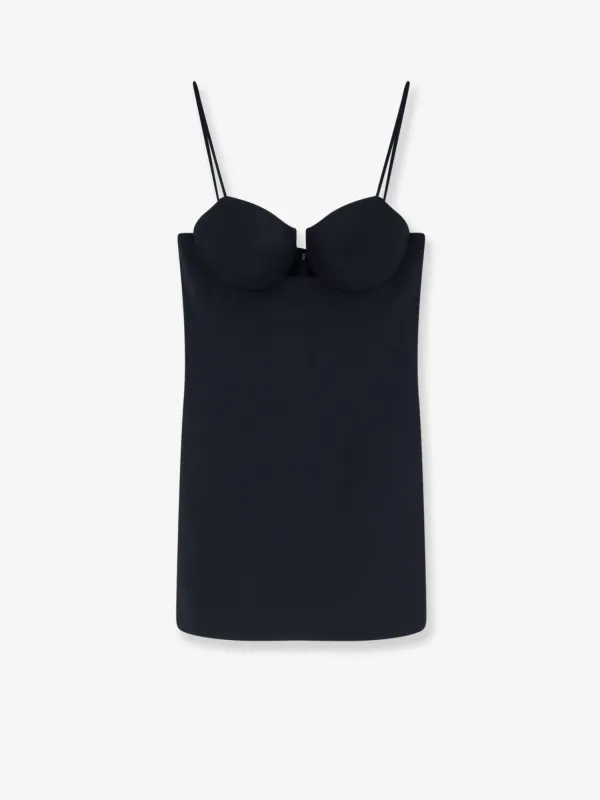 Mini Satin Cutaway Dress Black made by Givenchy