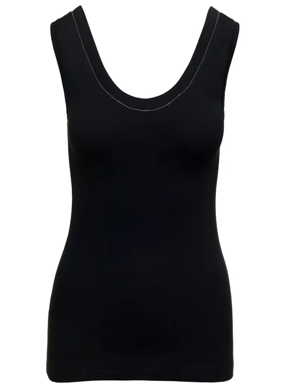 Tank Top Black Cotton made by Brunello Cucinelli