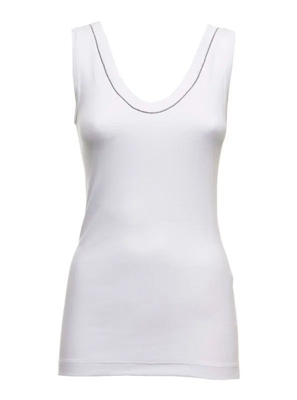 Tank Top White made by Brunello Cucinelli