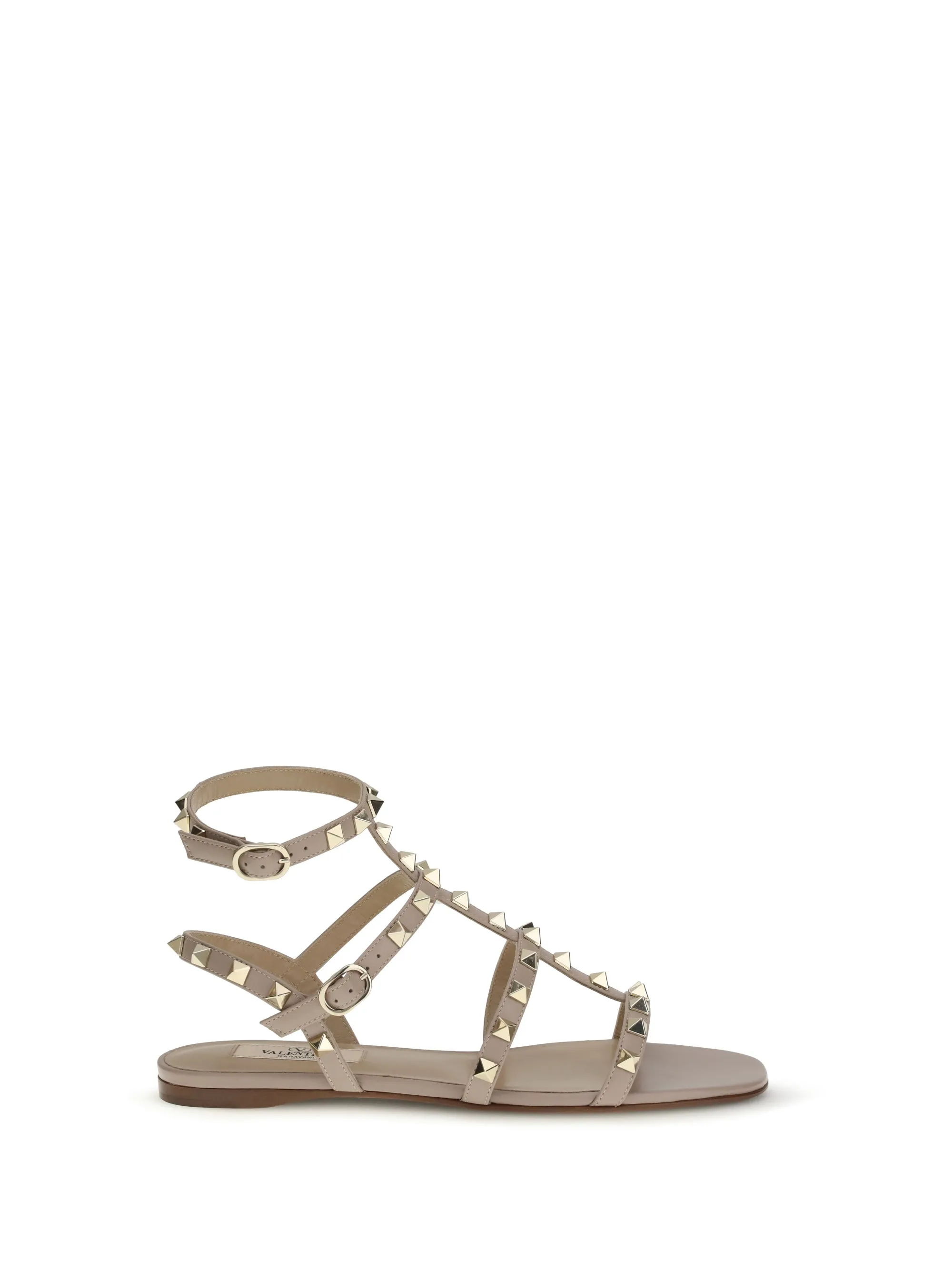 Sandal Rockstud Powder Pink Calf Leather sold by Zulily