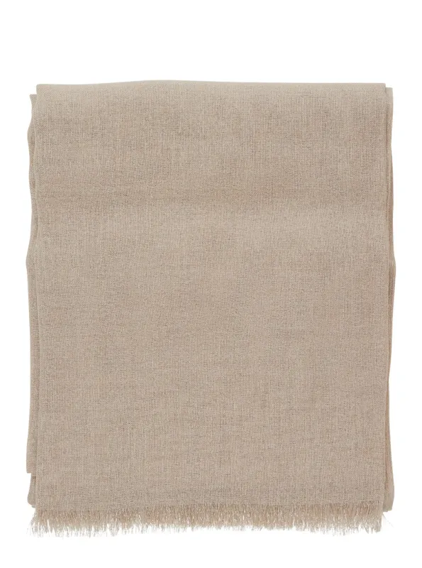 Scarf in Cashmere Blend — Beige made by Brunello Cucinelli
