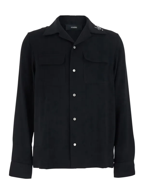Shirt in Black Tech Fabric made by AMIRI