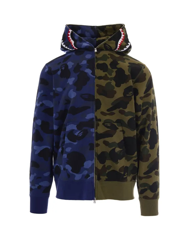 Sweatshirt Split Camo Shark Full Zip Navy made by Zulily