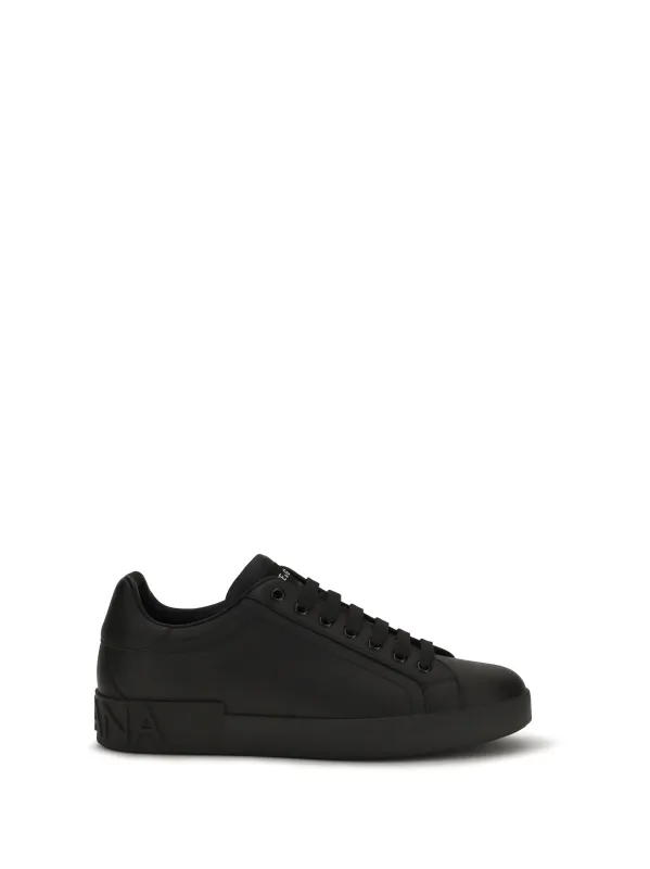 Sneakers Portofino Black Nappa Leather made by Dolce & Gabanna