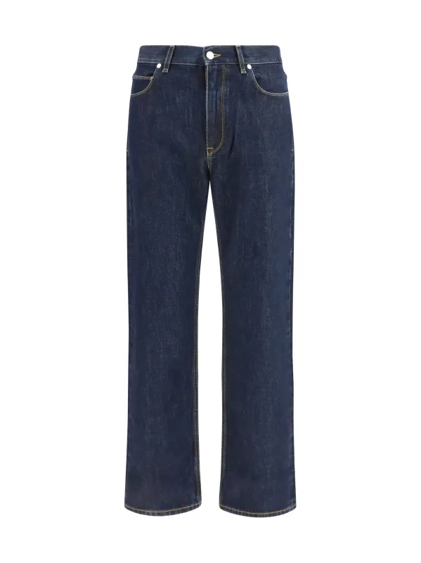 Straight-Leg Jeans Dark Blue Denim made by Fendi