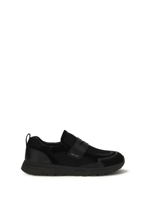 Loafers Black Calf Leather made by Prada