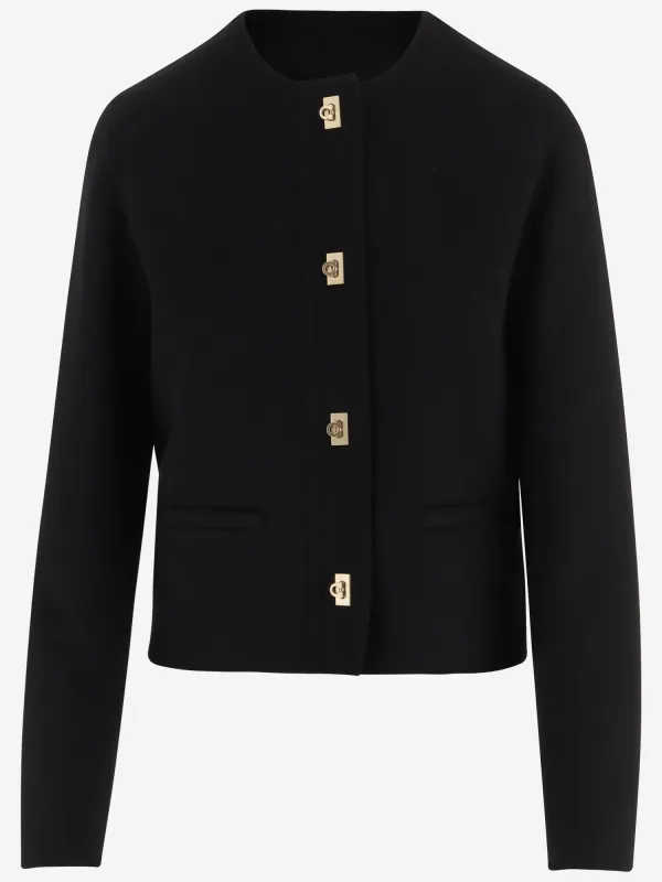 Wool and Cashmere Jacket, Gold Buttons made by Salvatore Ferragamo