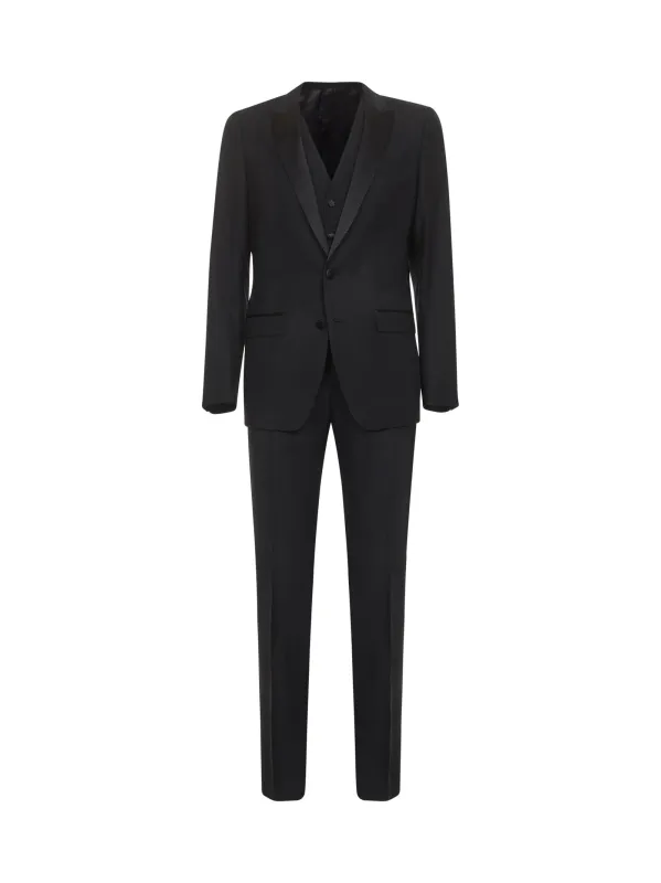 Tuxedo Suit Martini Black Wool-Silk made by Dolce & Gabanna