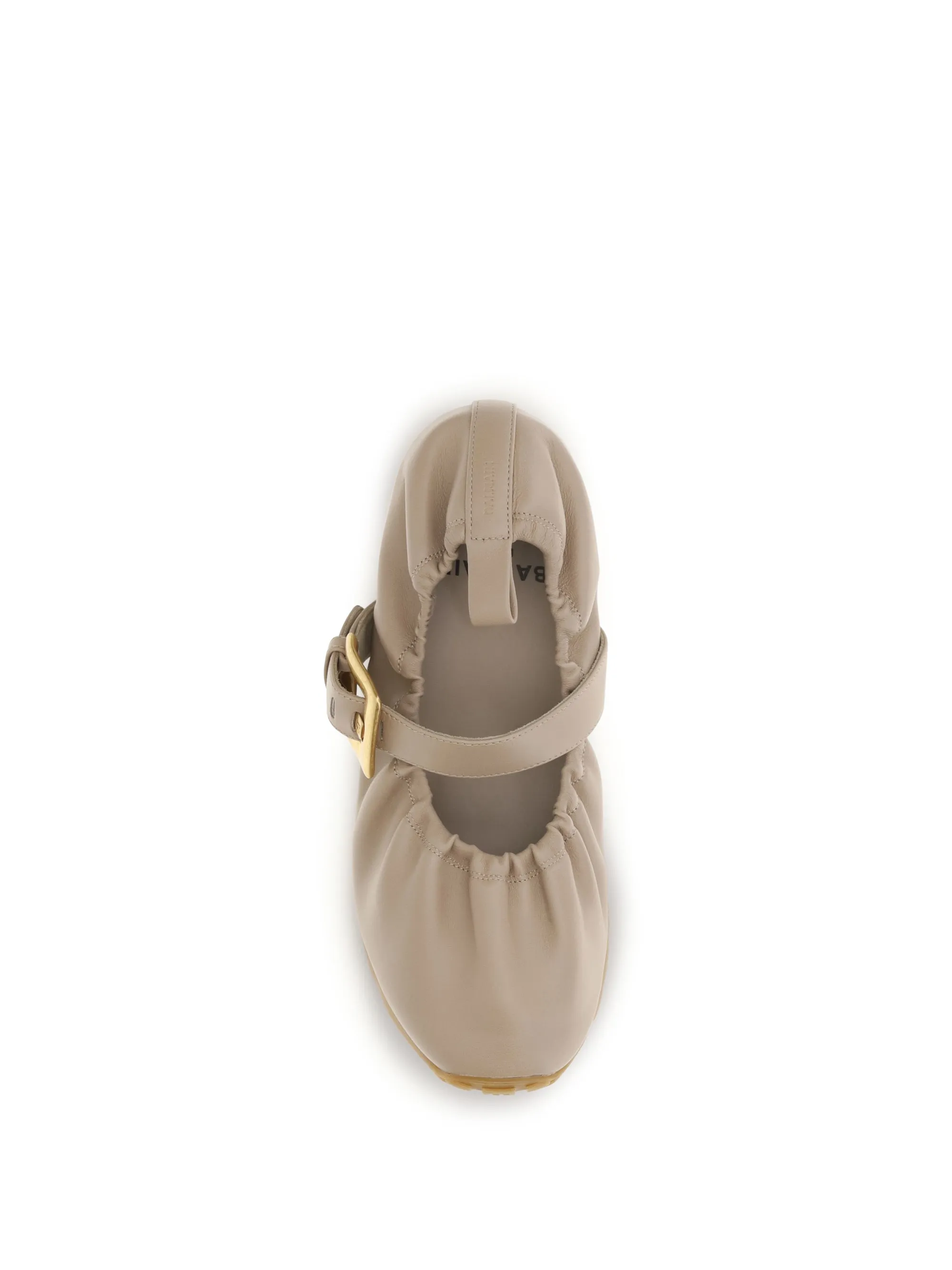 Ballerina Flats Buckle Strap Calf Leather Beige sold by Zulily product image thumbnail 3