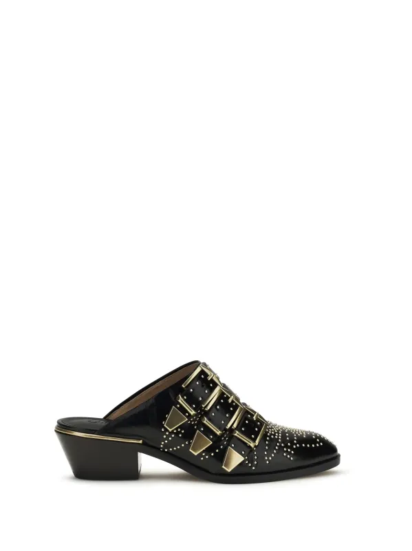 Leather Mules Susan Black made by Chloe