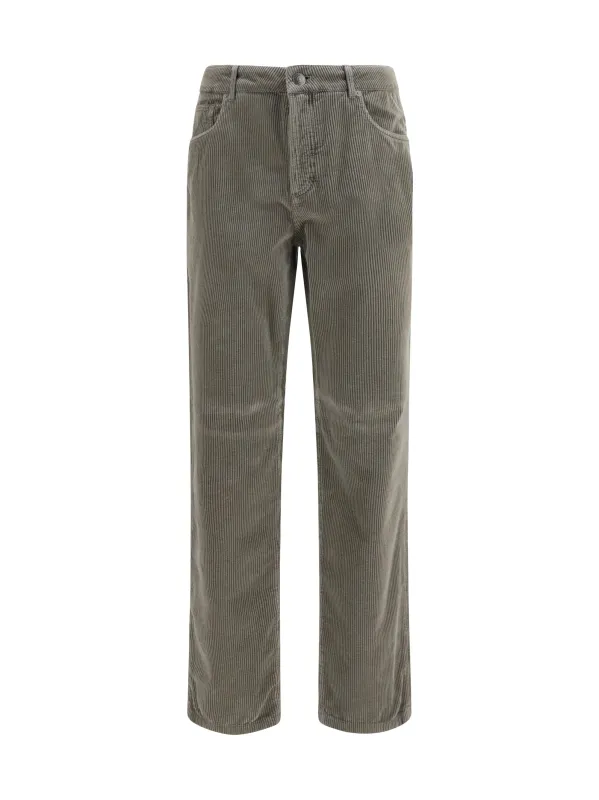 Corduroy Trousers Taupe/Pearl made by Brunello Cucinelli