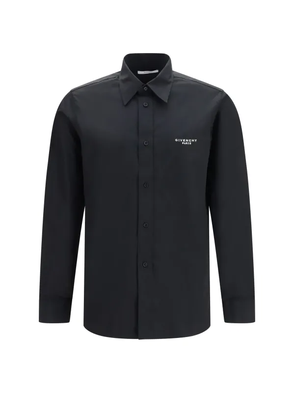 Shirt Poplin Embroidered Black made by Givenchy