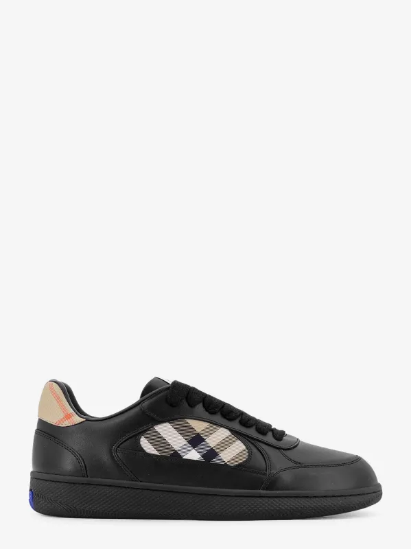 Leather Sneakers With Check Inserts made by Burberry