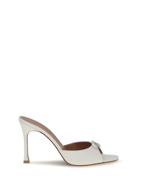 Mule Sandals Camelia White made by Amina Muaddi