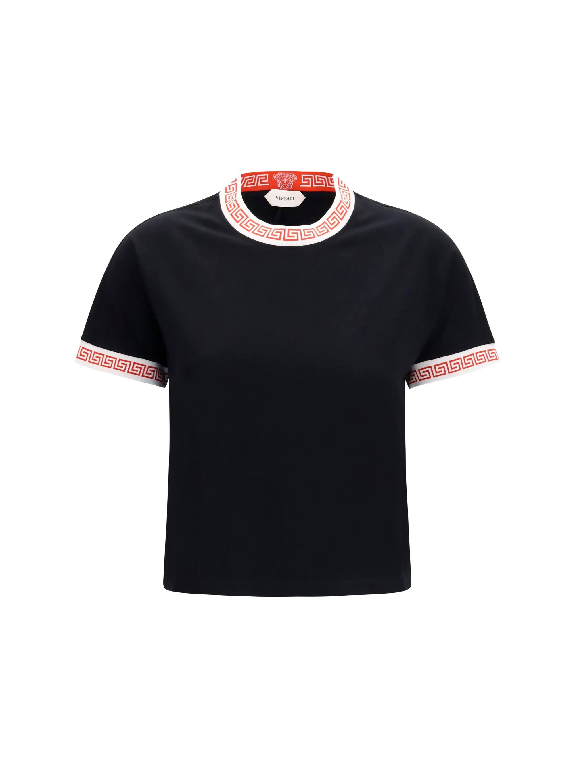 T-Shirt With Greca Detail Black sold by Zulily