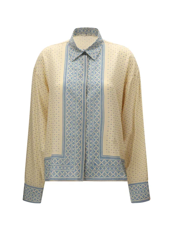 Silk Shirt With Geometric Print made by Ermanno Scervino