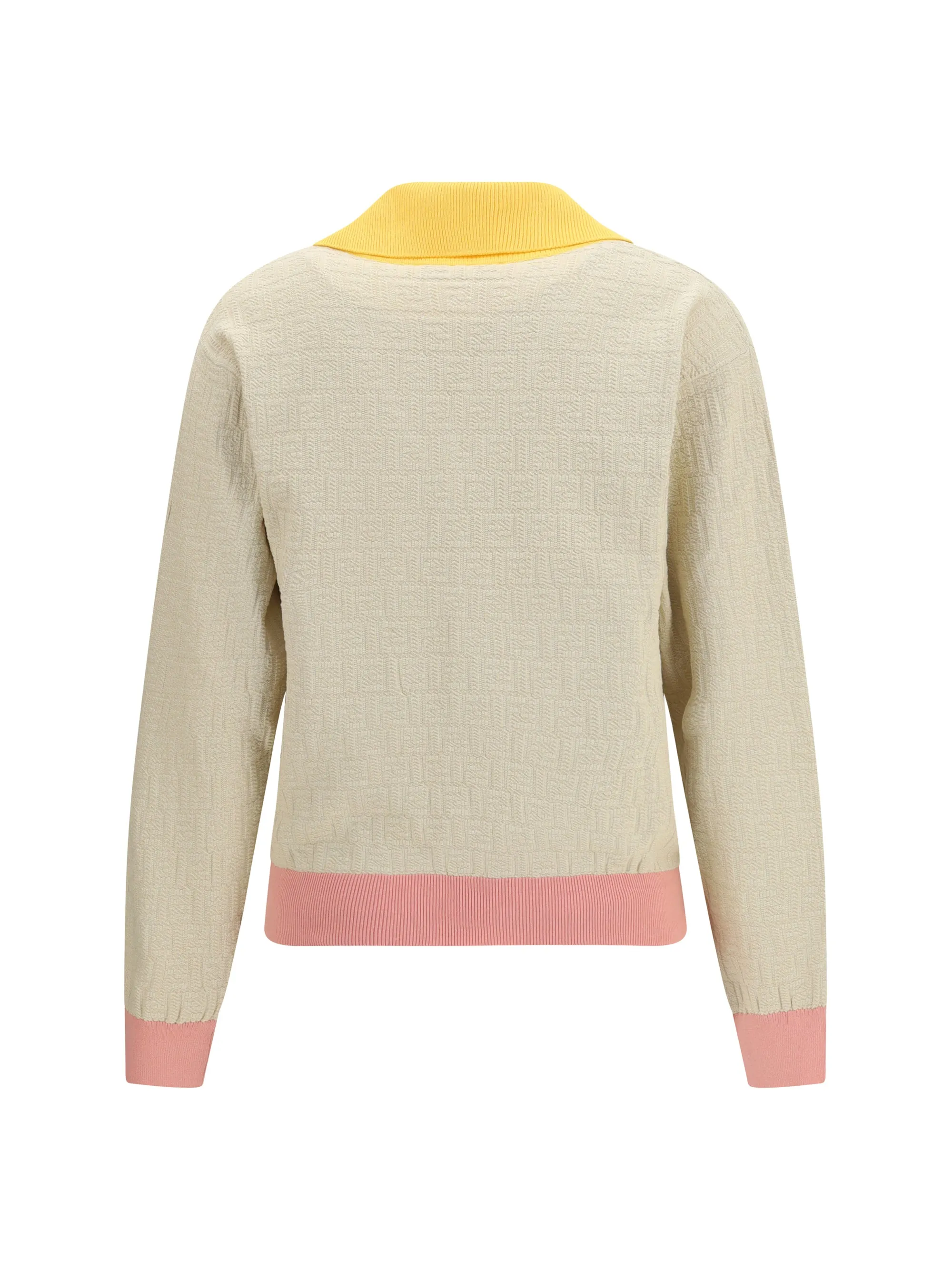 Cotton-Silk Sweater With FF Logo Ecru sold by Zulily product image thumbnail 2