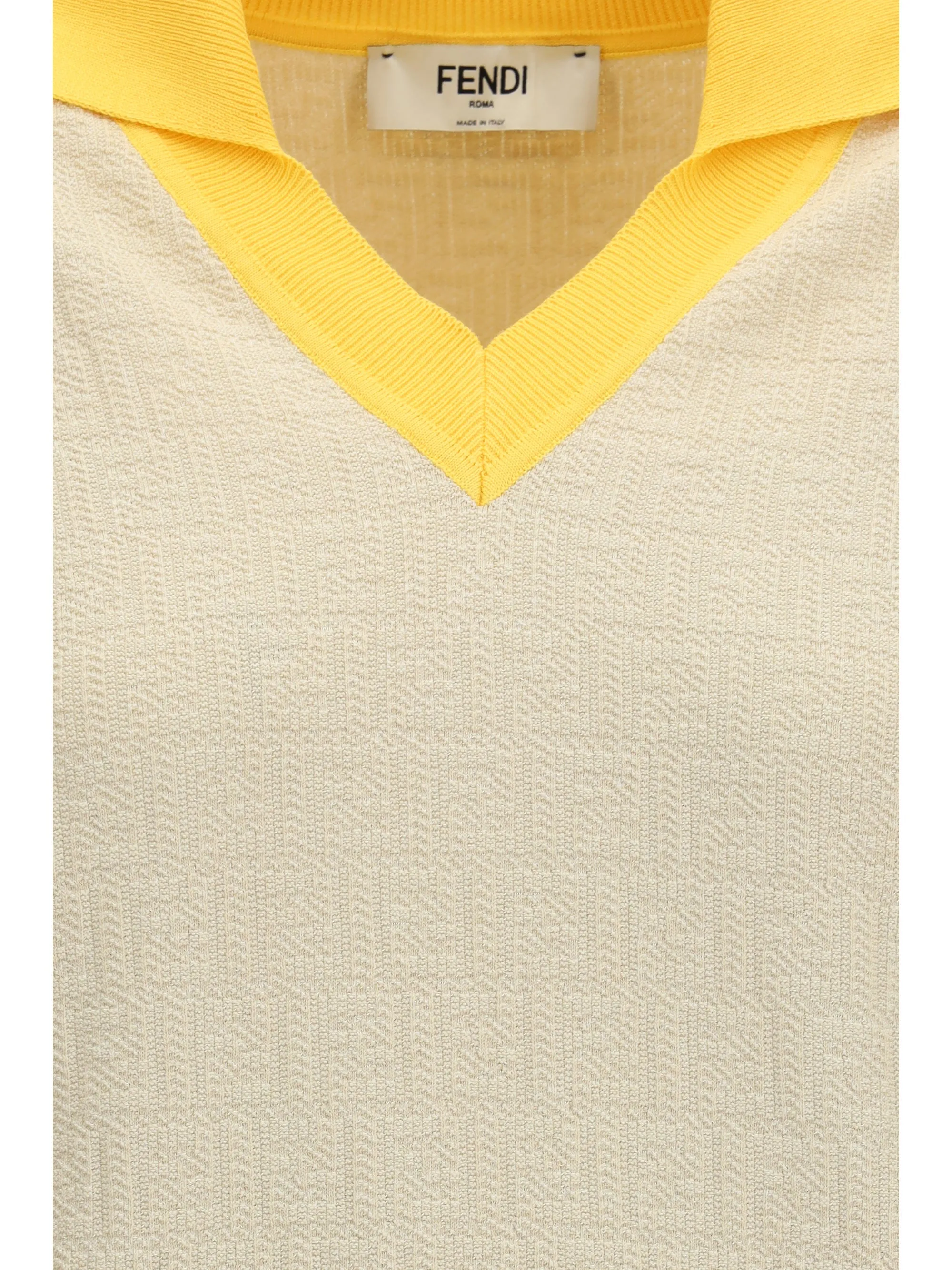 Cotton-Silk Sweater With FF Logo Ecru sold by Zulily product image thumbnail 3
