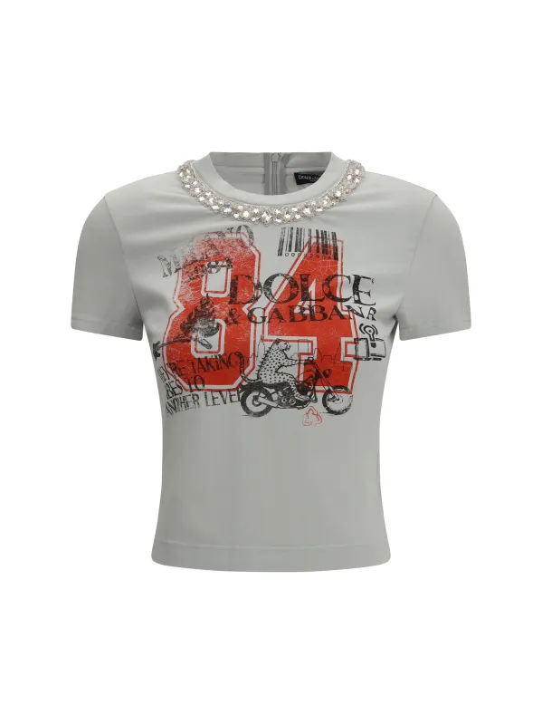 Jersey T-Shirt Light Grey made by Dolce & Gabanna