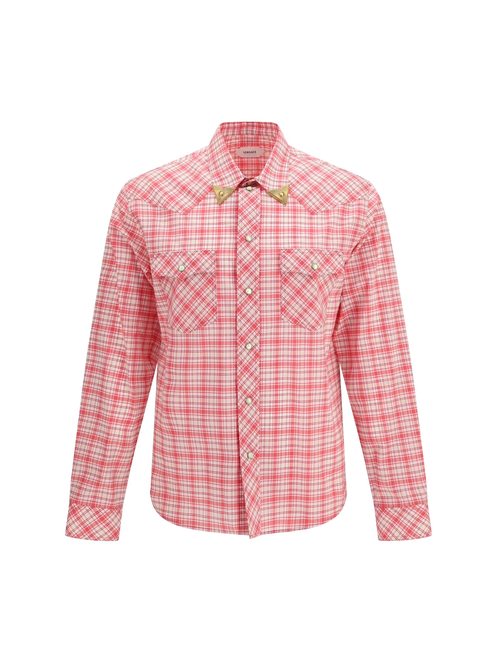 Shirt Slim Checked Cotton Poplin Red/White/Cyclamen sold by Zulily