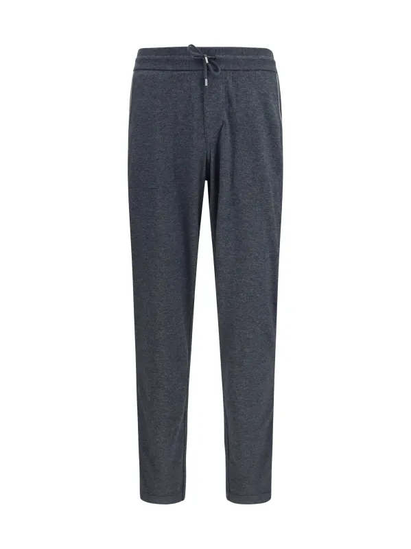 Cashmere Sweatpants Grey Melange made by Loro Piana