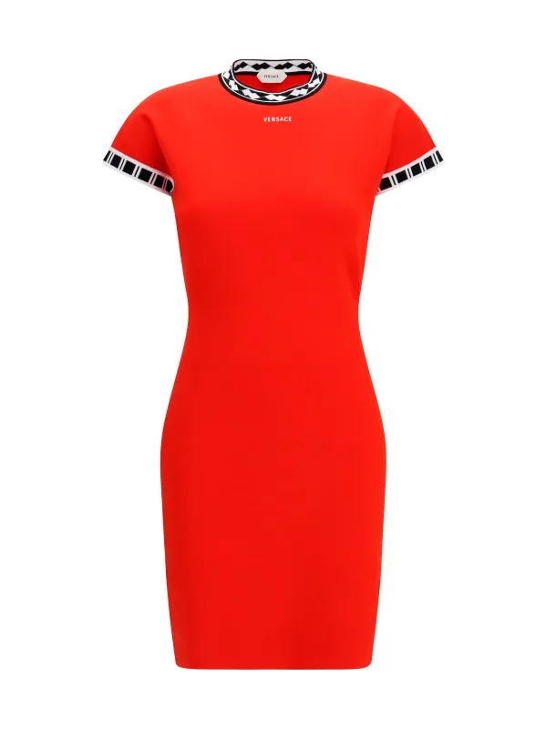 Mini Dress Cotton Knit Scarlet made by Versace