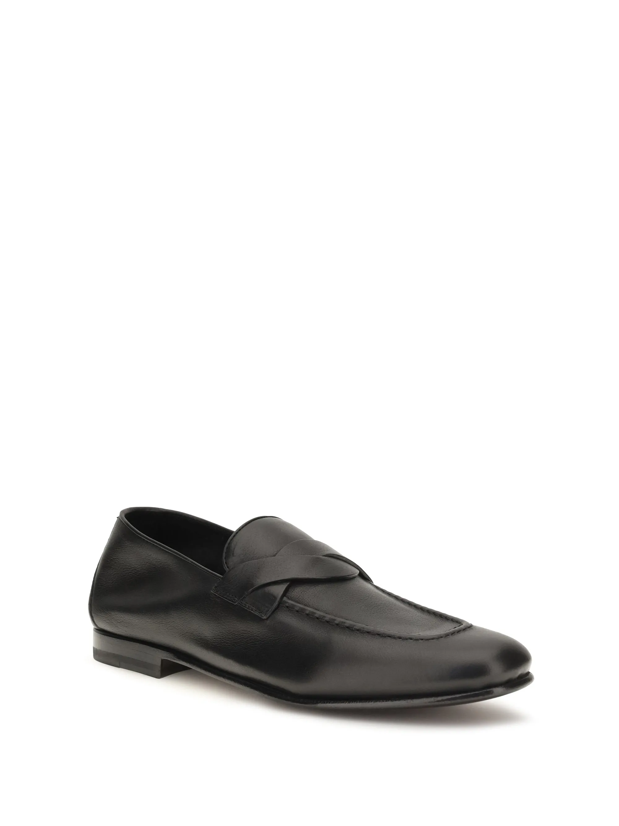 Loafers Gigi Woven Strap Black Calf Leather sold by Zulily product image thumbnail 3