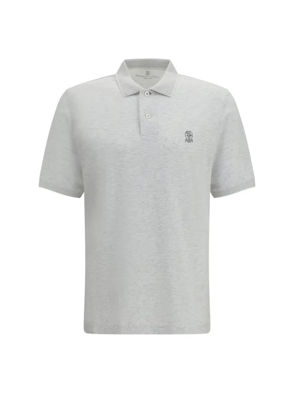 Polo Shirt Pearl/White made by Brunello Cucinelli