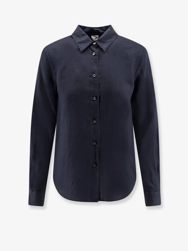 Shirt Vissuto Linen Blue made by Aspesi