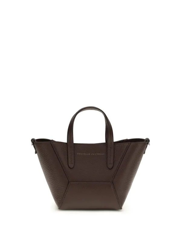 Leather Handbag Burgundy made by Brunello Cucinelli