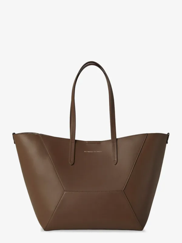 BC Duo Hammered Leather Handbag made by Brunello Cucinelli