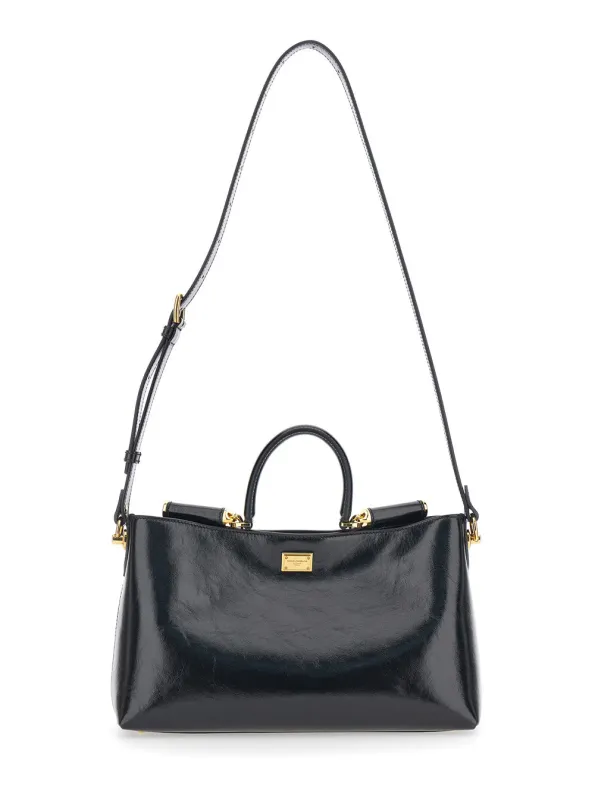 Handbag Vittoria Black Leather made by Dolce & Gabanna