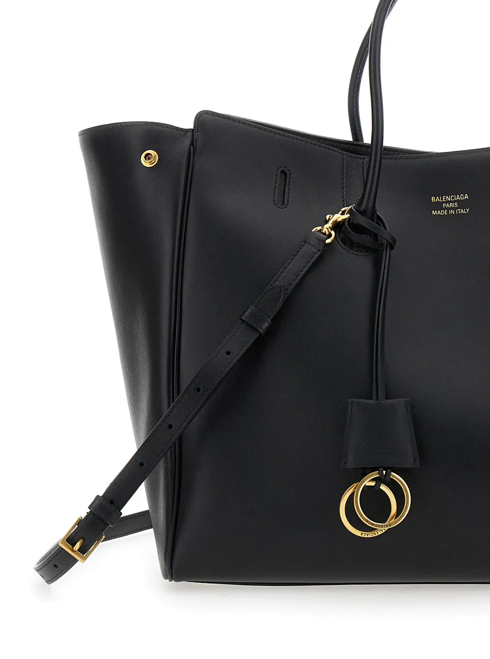 Medium Black Handbag With Embossed Logo sold by Zulily product image thumbnail 2