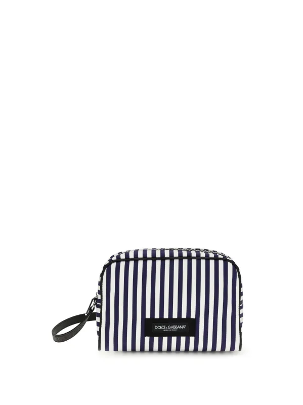 Handbag Striped Poplin White/Blue made by Dolce & Gabanna