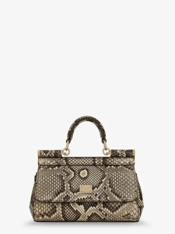 Handbag Sicily Mini Python Beige made by Dolce & Gabanna