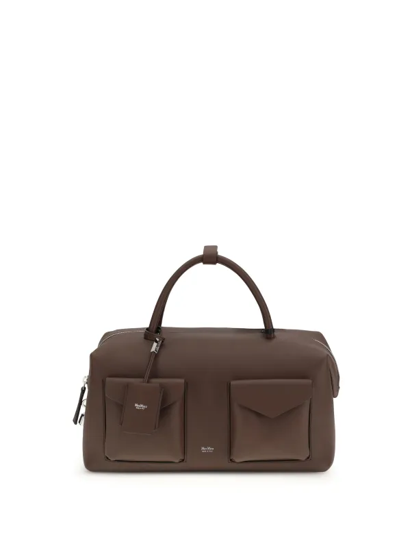 Holdall Cargo Leather Handbag Brown made by MaxMara