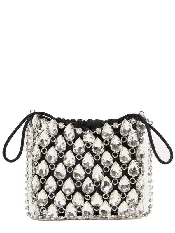 Handbag Mini Metallic Knit Silver made by Self-Portrait
