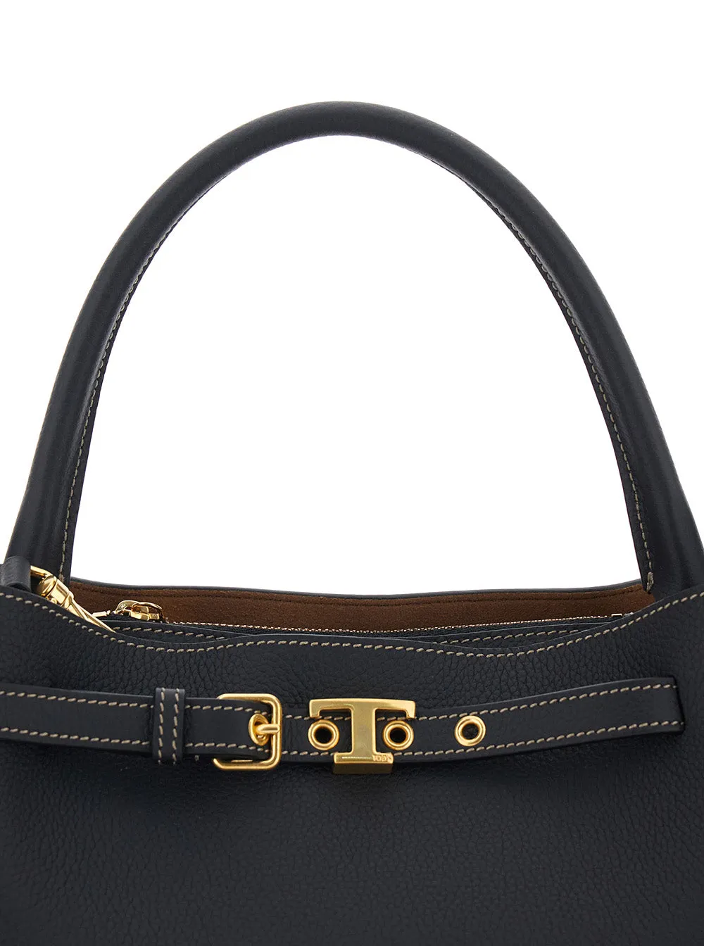 Handbag T-String Black Pebbled Leather sold by Zulily product image thumbnail 3